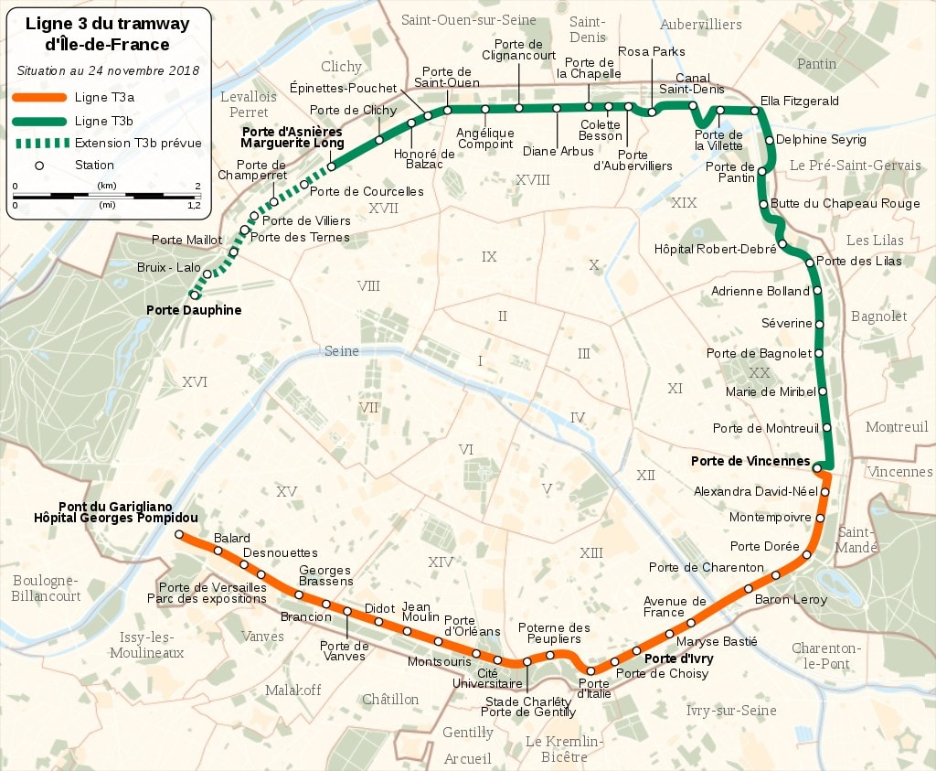 Mapa Paryża - plan miasta i dzielnic, mapa samochodowa, kolejowa, metra